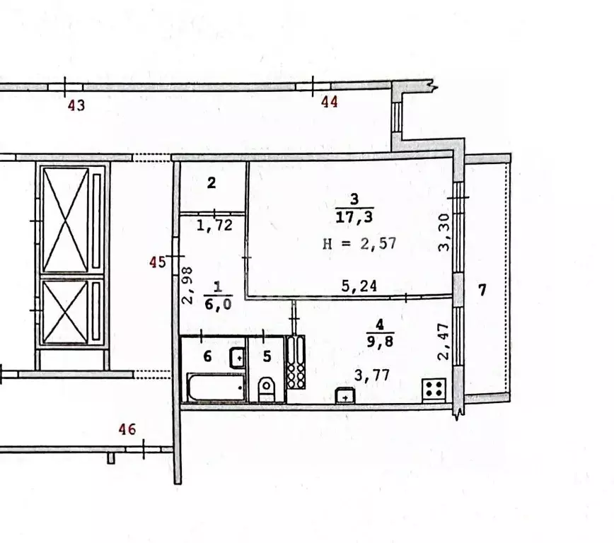 1-к кв. Свердловская область, Екатеринбург ул. 8 Марта, 189к2 (39.0 м) - Фото 1