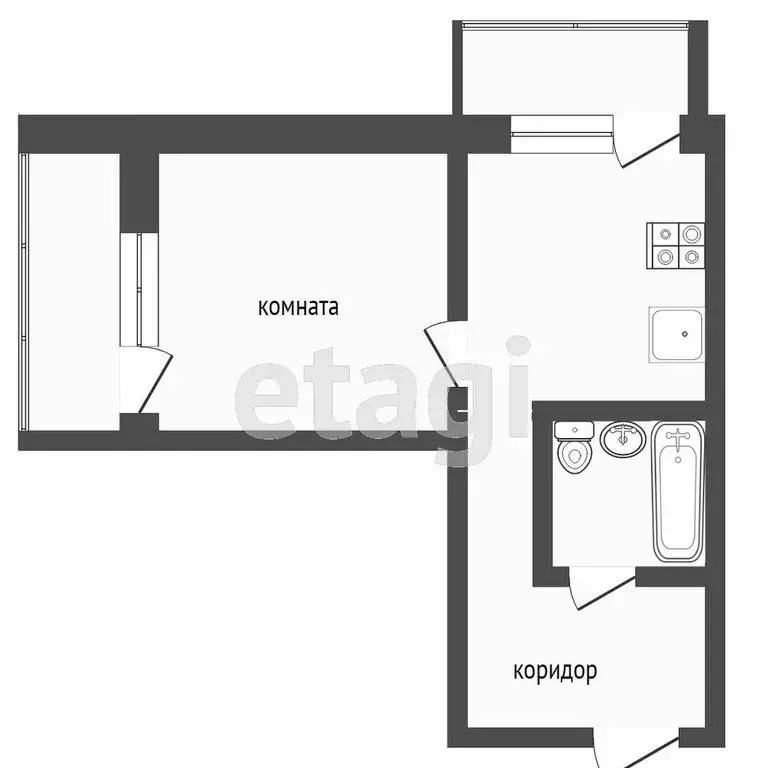 1-комнатная квартира: Омск, Подгорная улица, 19 (40 м) - Фото 0