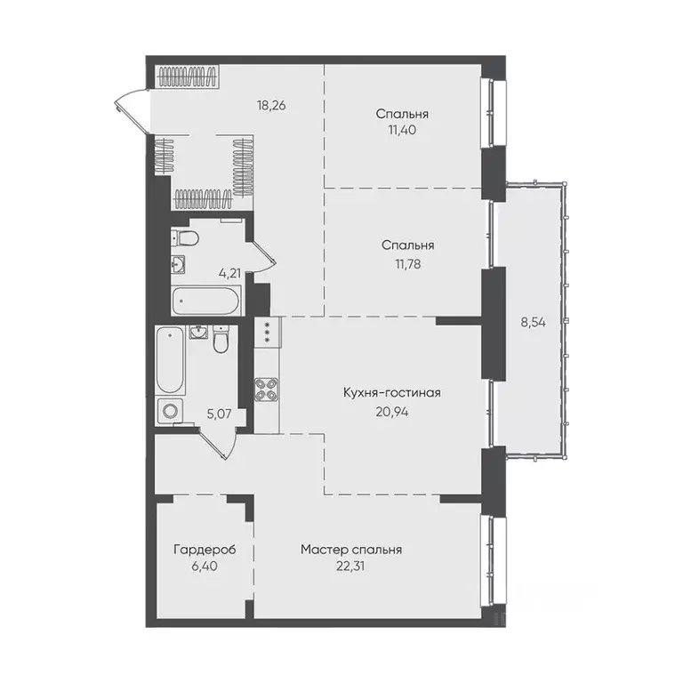 3-к кв. Иркутская область, Иркутск ул. Пушкина (108.91 м) - Фото 0