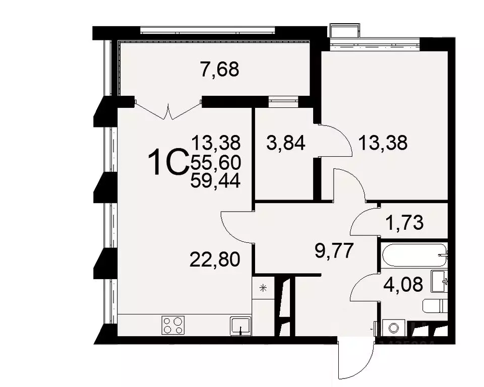 1-к кв. Тульская область, Тула Путейская ул., 11 (55.6 м) - Фото 0