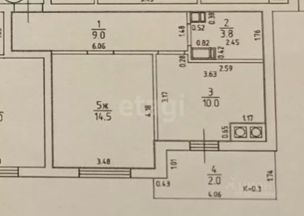 1-к кв. Калининградская область, Калининград бул. Любови Шевцовой, 51 ... - Фото 2