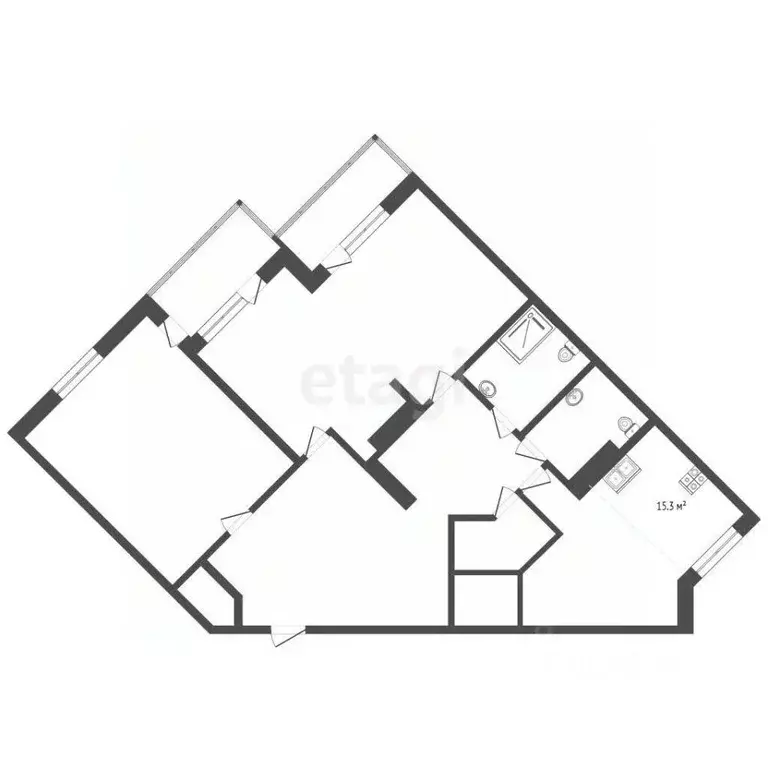 3-к кв. Тюменская область, Тюмень ул. Малыгина, 90 (120.9 м) - Фото 2
