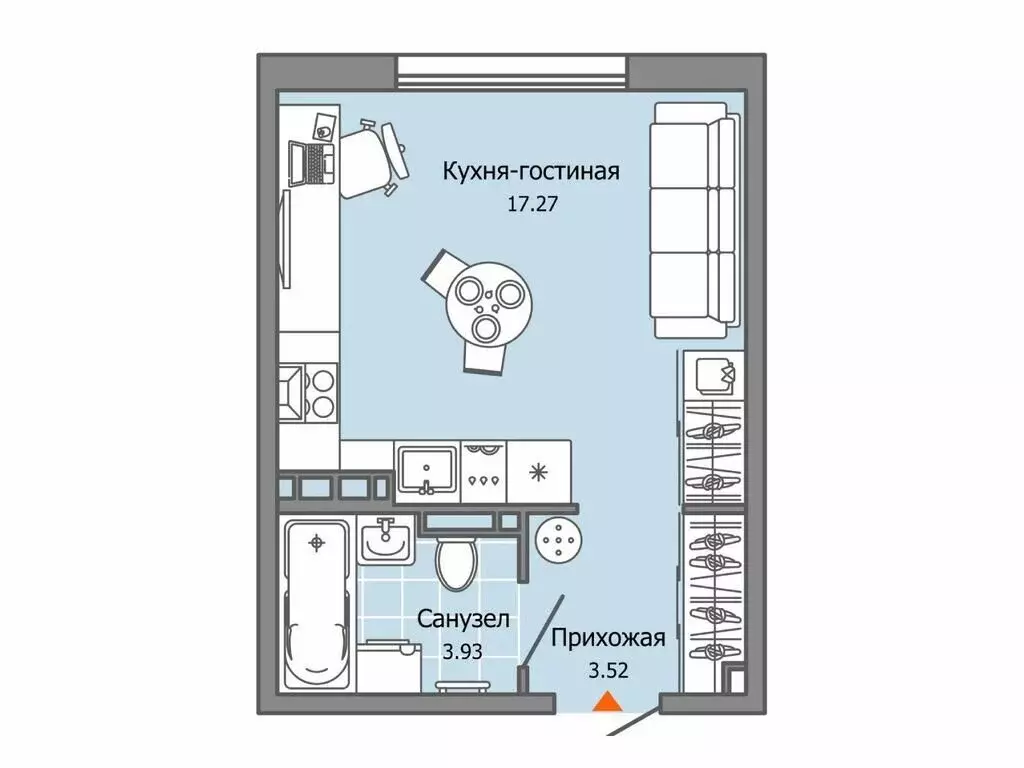 Квартира-студия: Ульяновск, жилой комплекс Город Новаторов, 2 (25 м) - Фото 0