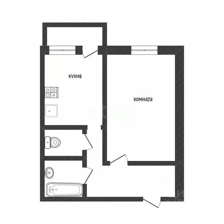 1-к кв. Ленинградская область, Кириши Молодежный бул., 1 (28.8 м) - Фото 2