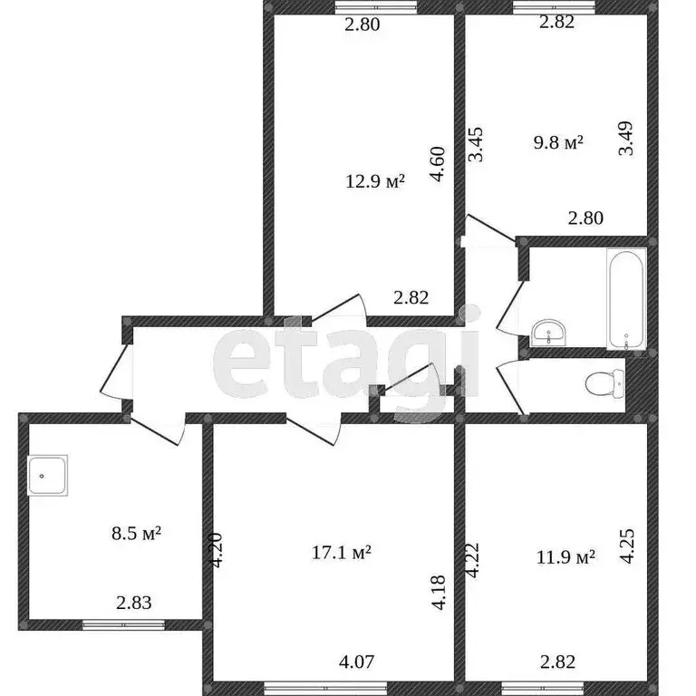 4-комнатная квартира: Москва, Строгинский бульвар, 14к3 (74.5 м) - Фото 0