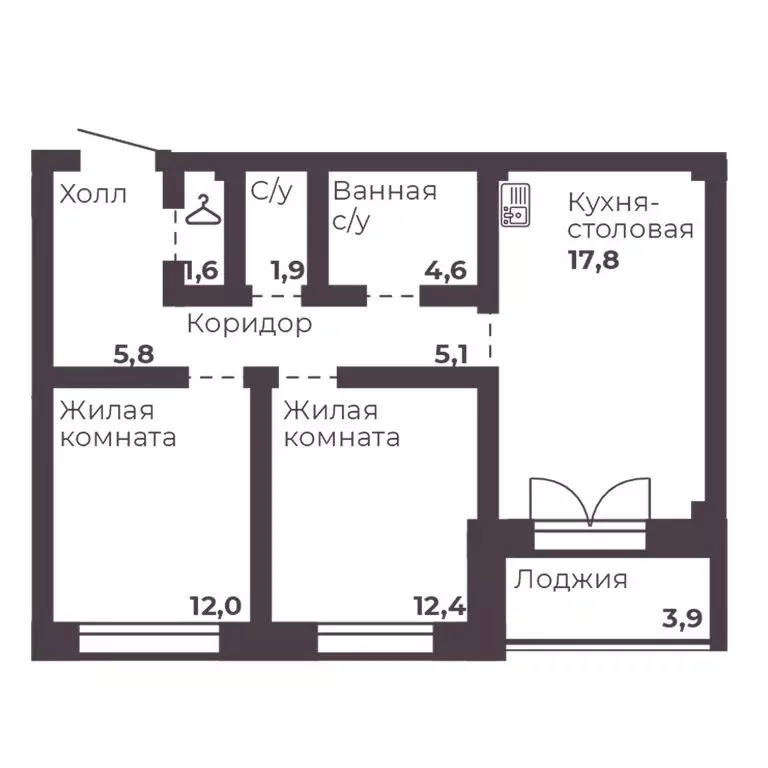 2-комнатная квартира: Челябинск, проспект Ленина, 1 (61.2 м) - Фото 0