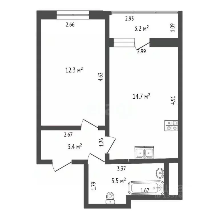 1-к кв. Краснодарский край, Анапа Анапское ш., 24к6 (36.0 м) - Фото 2