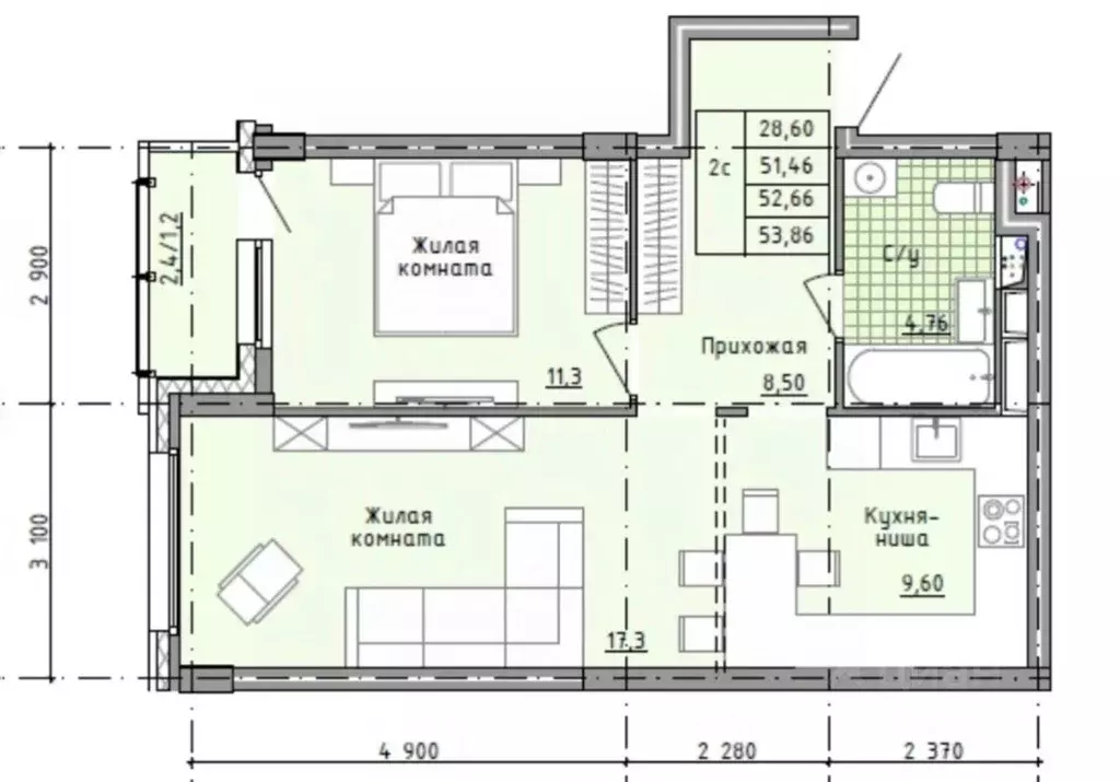 2-к кв. Московская область, Солнечногорск городской округ, Голубое пгт ... - Фото 1
