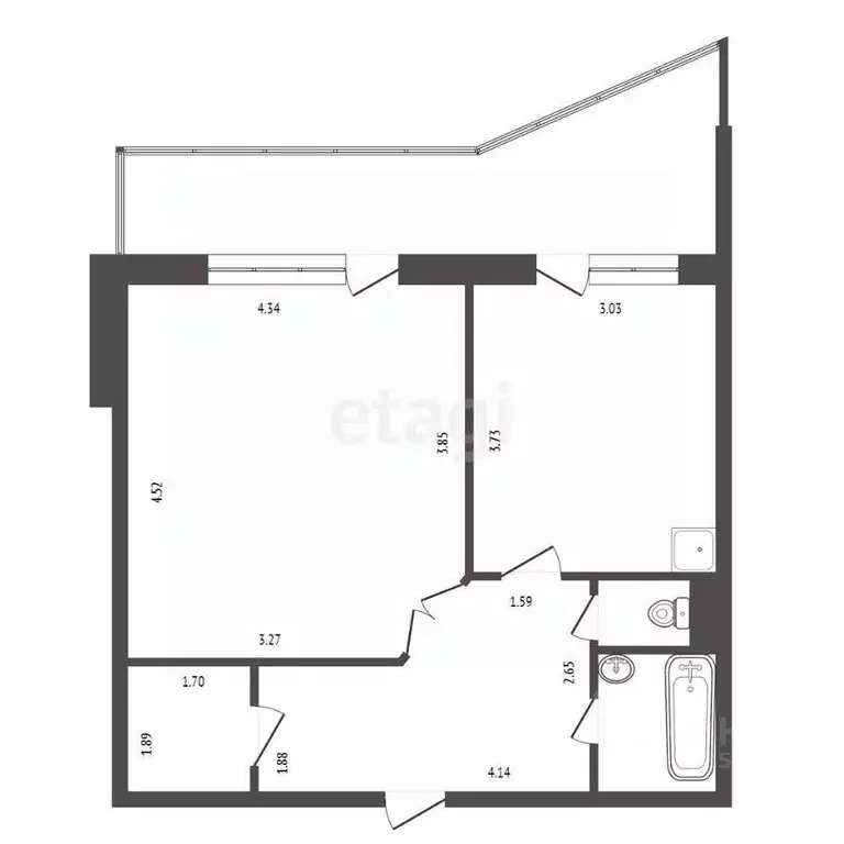 1-к кв. Красноярский край, Сосновоборск просп. Мира, 5 (46.7 м) - Фото 2