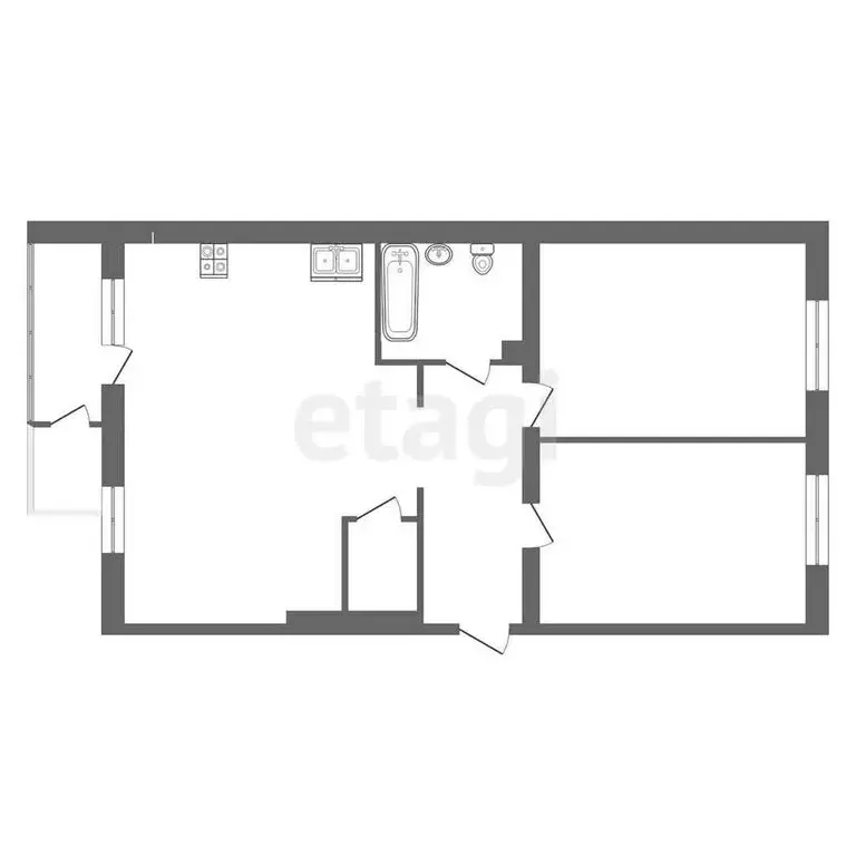 3-комнатная квартира: Тюмень, улица Надира Сагдеева, 8 (59.6 м) - Фото 1
