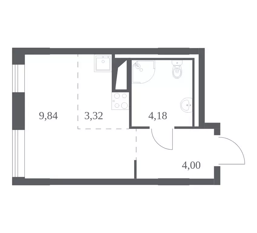 Квартира-студия: деревня Лаголово, жилой комплекс Квартал Лаголово, 2 ... - Фото 1