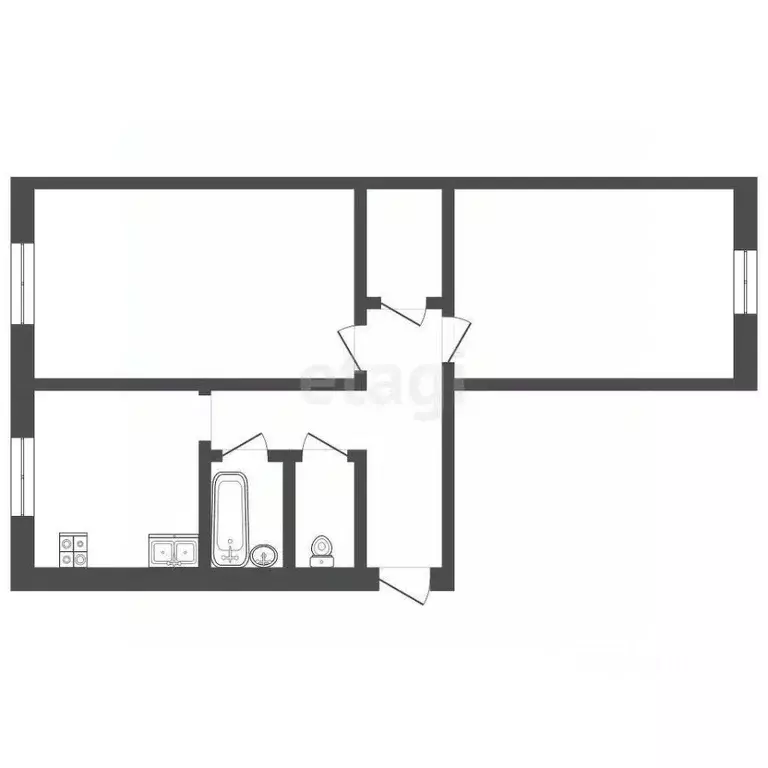 2-к кв. Тамбовская область, Тамбов Эскадронная ул., 4 (43.9 м) - Фото 2