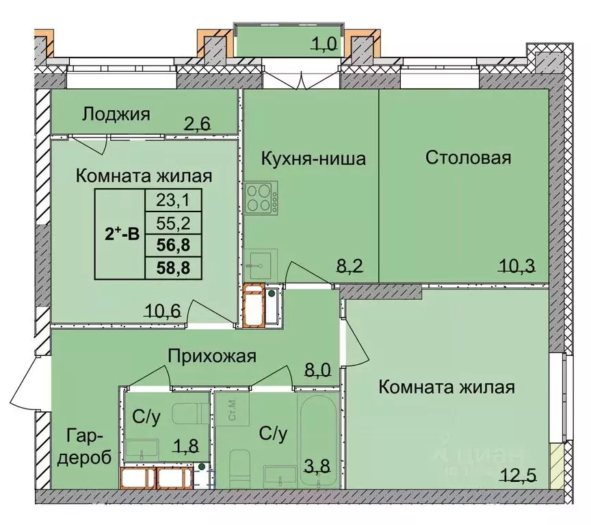 2-к кв. Нижегородская область, Нижний Новгород 1-я Оранжерейная ул. ... - Фото 0