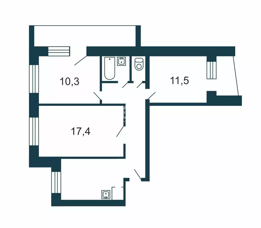 3-к кв. Новосибирская область, Бердск ул. Красный Сокол, 19 (69.8 м) - Фото 2