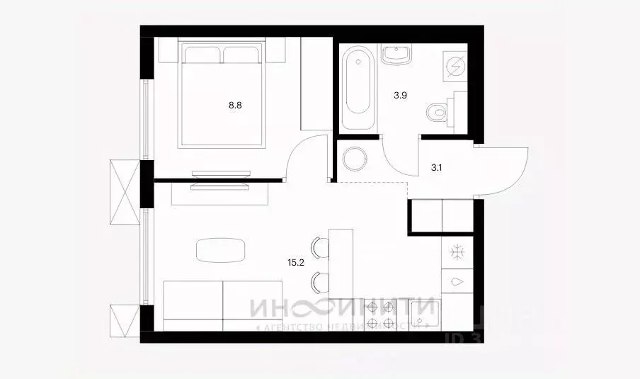 1-к кв. Москва Варшавское ш., 280к1 (34.3 м) - Фото 0