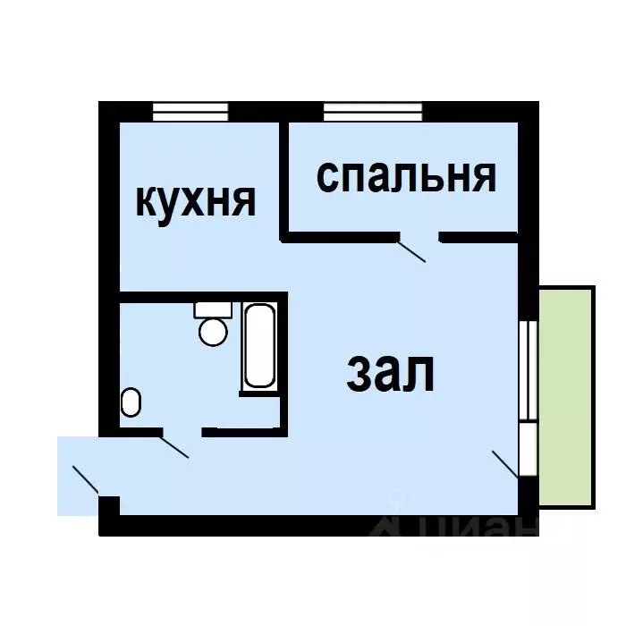 2-к кв. Москва ул. Трехгорный Вал, 20 (37.0 м) - Фото 2