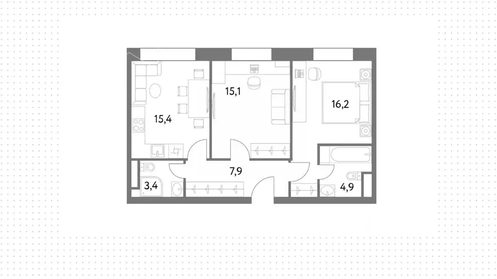 2-к кв. Москва Винницкая ул., 8к3 (60.0 м) - Фото 1