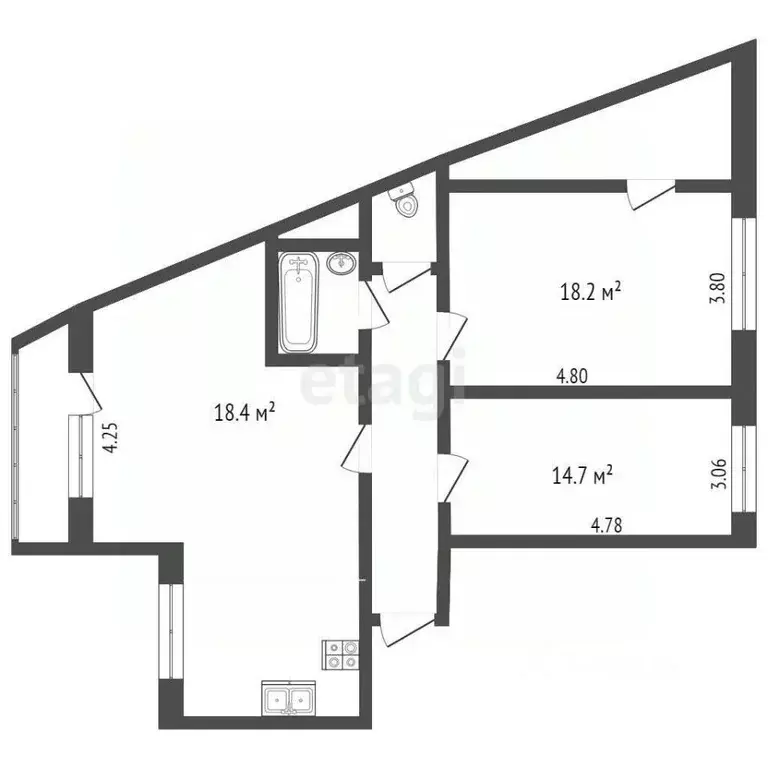 3-к кв. Ханты-Мансийский АО, Сургут просп. Ленина, 38 (78.9 м) - Фото 1