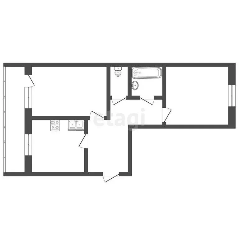 2-комнатная квартира: Усинск, Парковая улица, 11 (49 м) - Фото 0