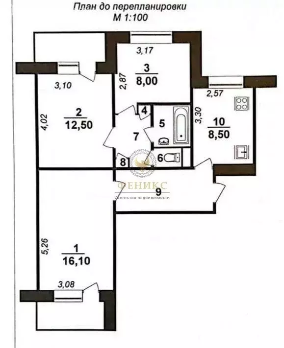 3-комнатная квартира: Белгород, 10-й микрорайон, Спортивная улица, 3 ... - Фото 1