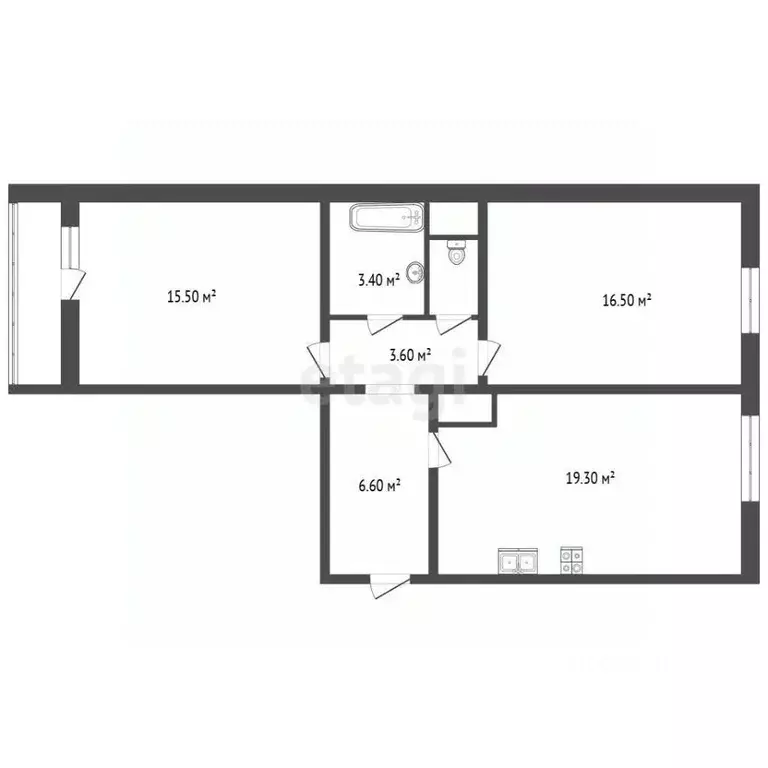 2-к кв. Санкт-Петербург ул. Архивная, 11к1 (66.1 м) - Фото 2