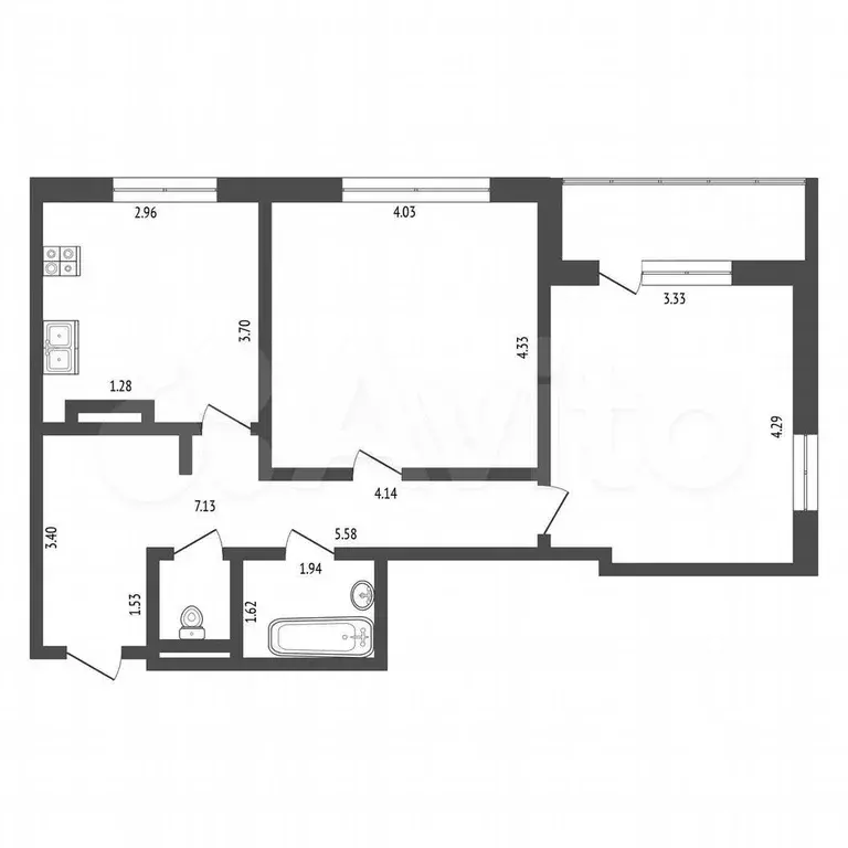 2-к. квартира, 60 м, 5/17 эт. - Фото 0