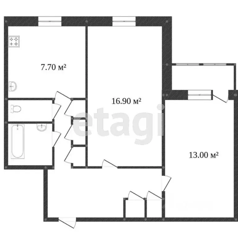 2-к кв. Ямало-Ненецкий АО, Новый Уренгой Советский мкр, 4/5 (53.6 м) - Фото 1