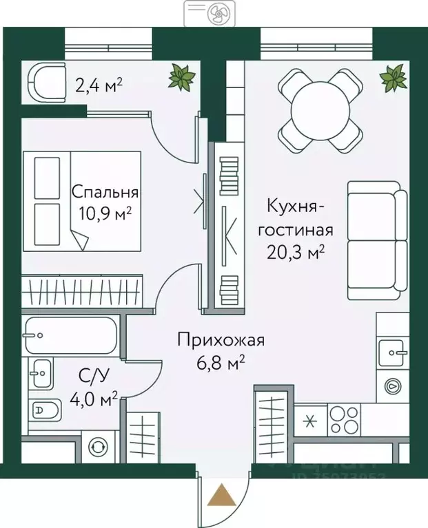 1-к кв. Волгоградская область, Волгоград Новосибирская ул., 74с1 (44.4 ... - Фото 1