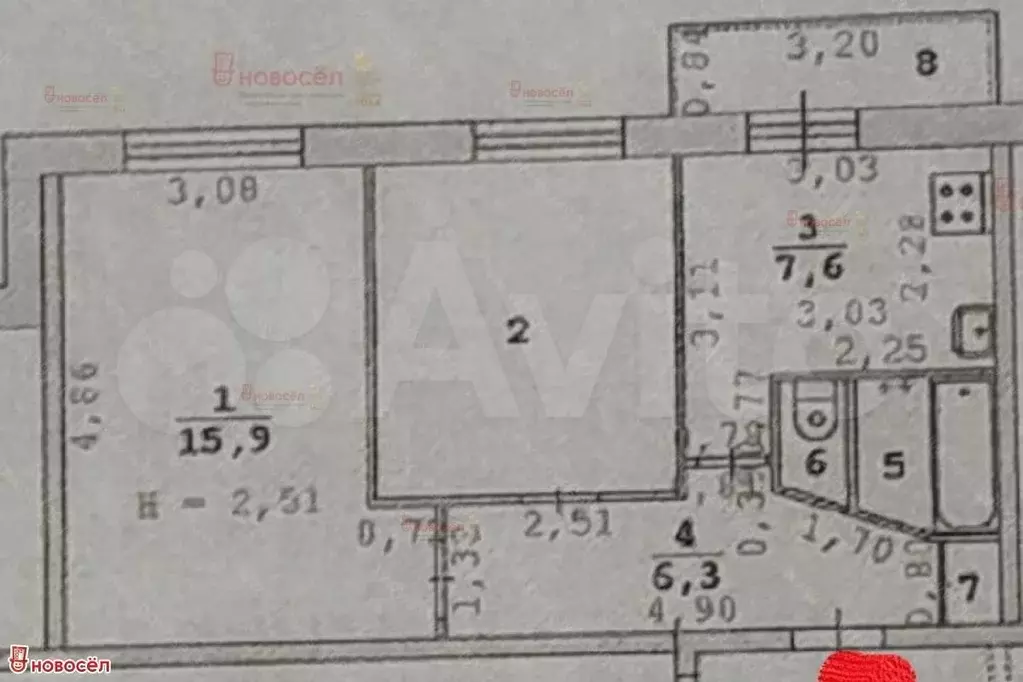 2-к. квартира, 43 м, 9/9 эт. - Фото 0