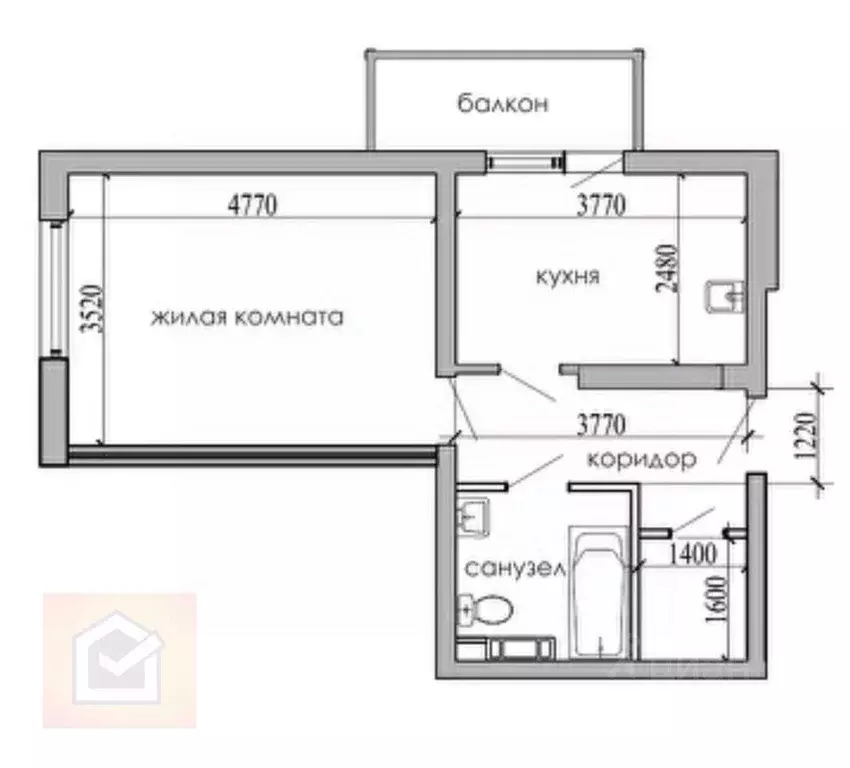 Студия Крым, Евпатория просп. Победы, 93 (39.8 м) - Фото 2