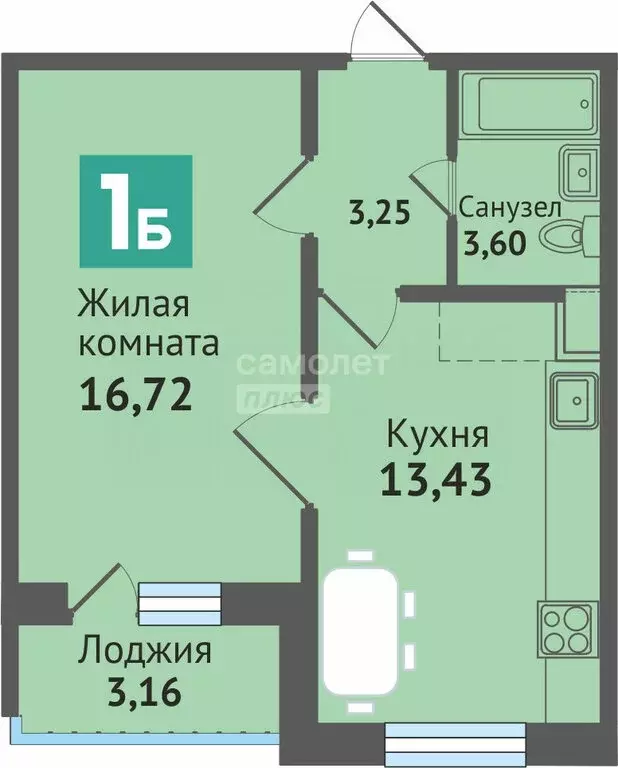 1-комнатная квартира: посёлок городского типа Медведево, улица Героев ... - Фото 1