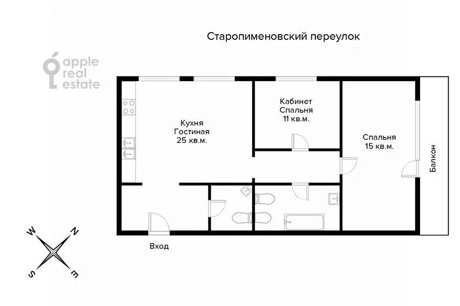 3-к кв. Москва Старопименовский пер., 6 (75.0 м) - Фото 1