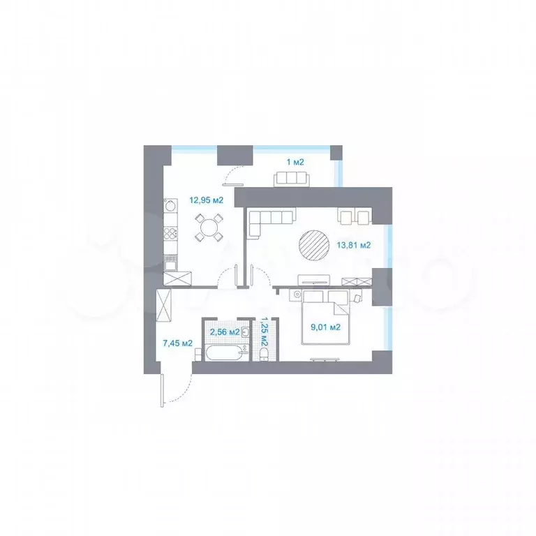 2-к. квартира, 48,8 м, 3/5 эт. - Фото 0