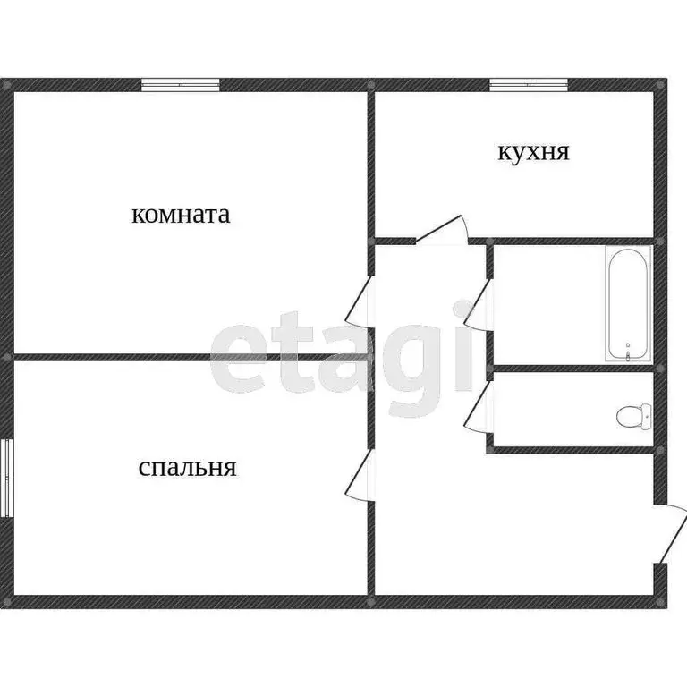 2-комнатная квартира: Миасс, улица Готвальда, 7 (41.7 м) - Фото 2