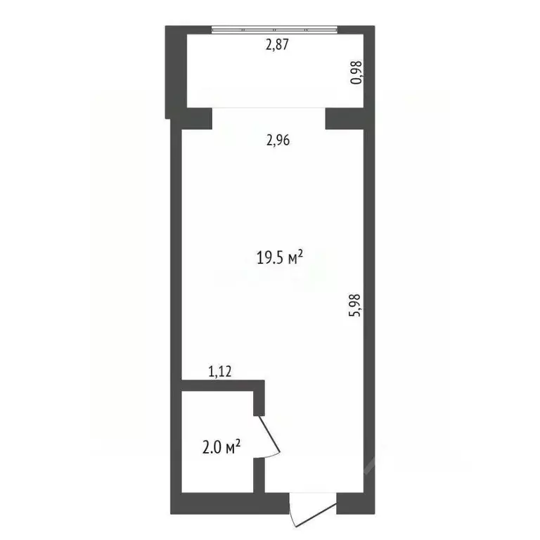 Студия Амурская область, Благовещенск Заводская ул., 31 (21.5 м) - Фото 2