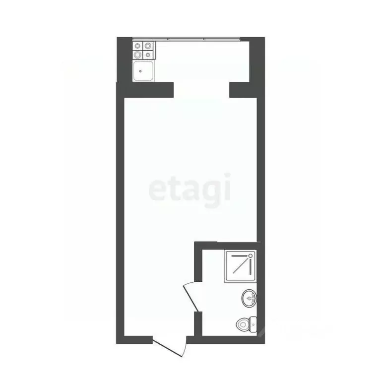 Студия Тюменская область, Тюмень ул. Новоселов, 115 (15.7 м) - Фото 2