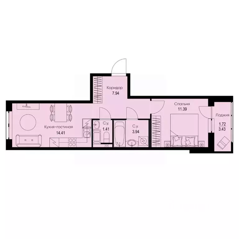 1-к кв. Ленинградская область, Всеволожский район, Заневское городское ... - Фото 1