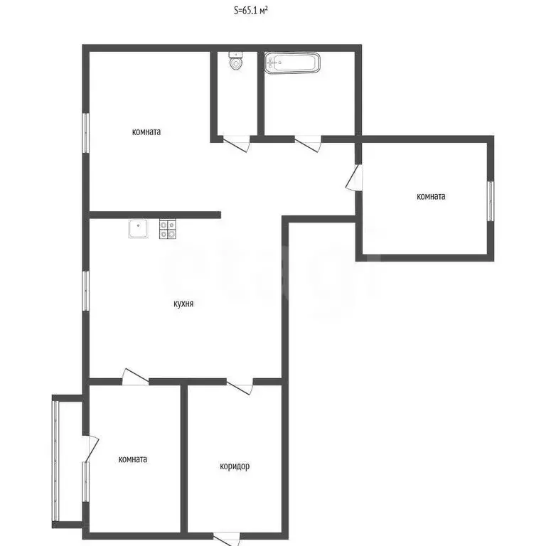 3-комнатная квартира: Сатка, улица 40 лет Победы, 1 (65.1 м) - Фото 1