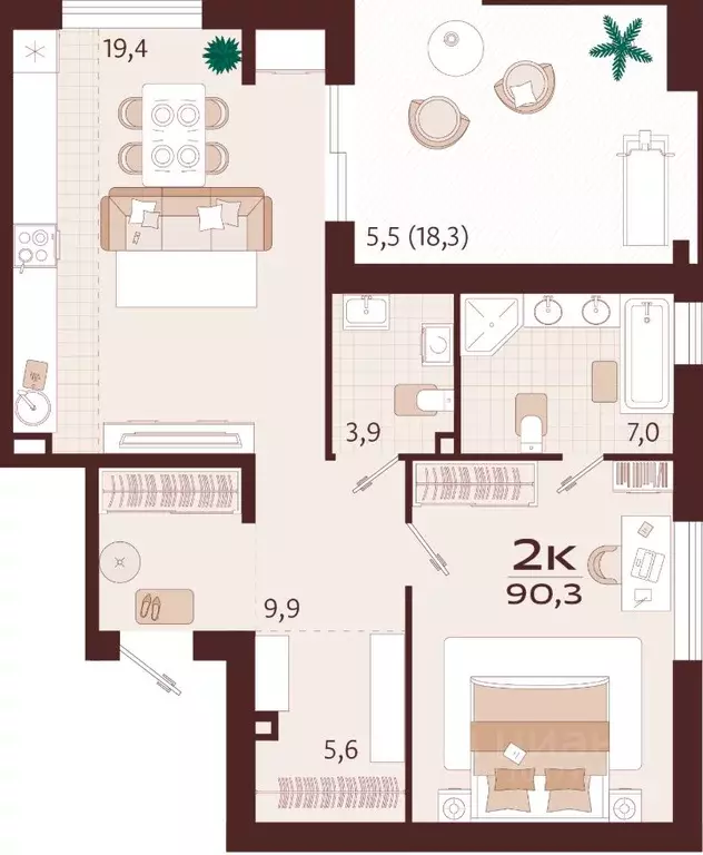 2-к кв. Крым, Ялта Роялта жилой комплекс (90.3 м) - Фото 1