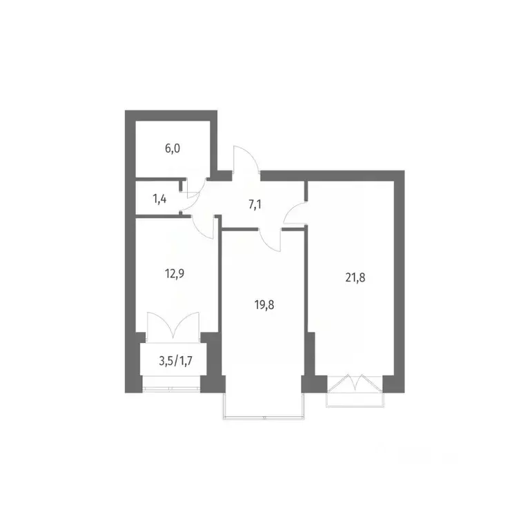 2-к кв. Санкт-Петербург ул. Академика Константинова, 1к1 (70.8 м) - Фото 0