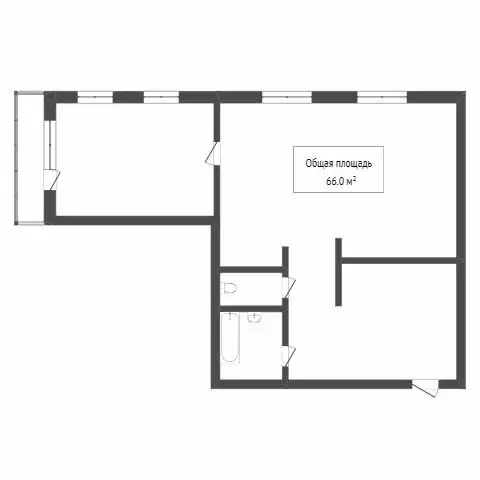 2-комнатная квартира: Томск, переулок Николая Островского, 23 (57 м) - Фото 1