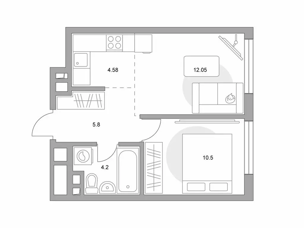 2-комнатная квартира: Москва, ЖК Билак Коломенское (37.13 м) - Фото 1
