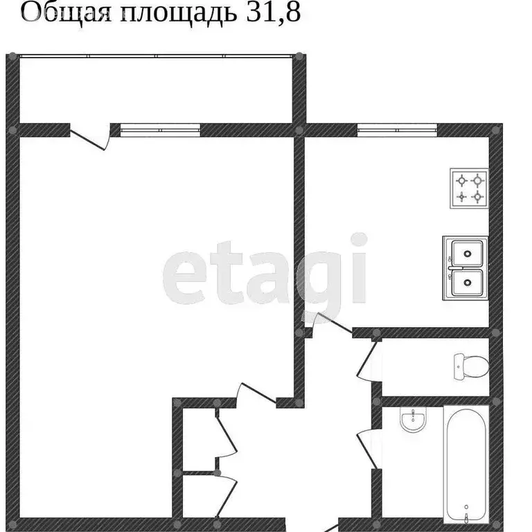 1-комнатная квартира: Ишим, Большая улица, 196 (32 м) - Фото 0