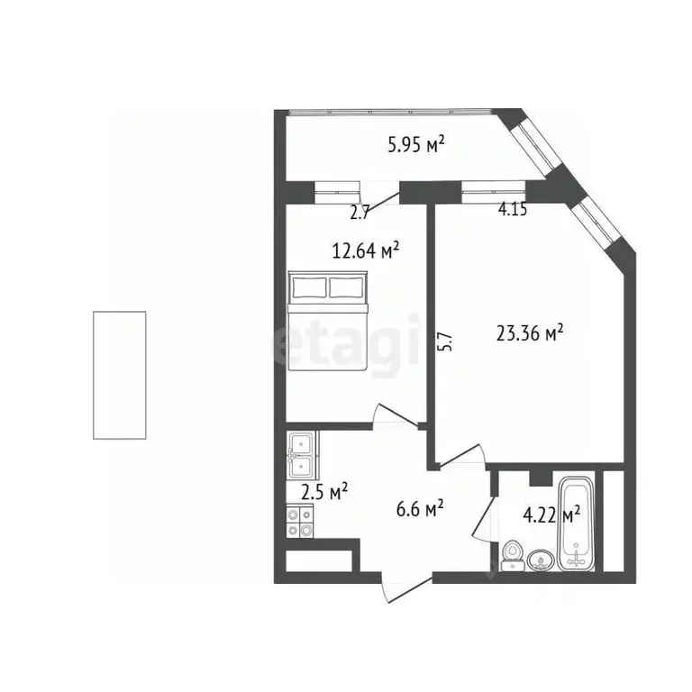 2-к кв. Самарская область, Самара Московское ш., 51 (51.0 м) - Фото 2