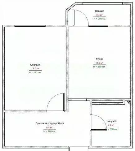 Квартира, 1 комната, 40.4 м - Фото 0