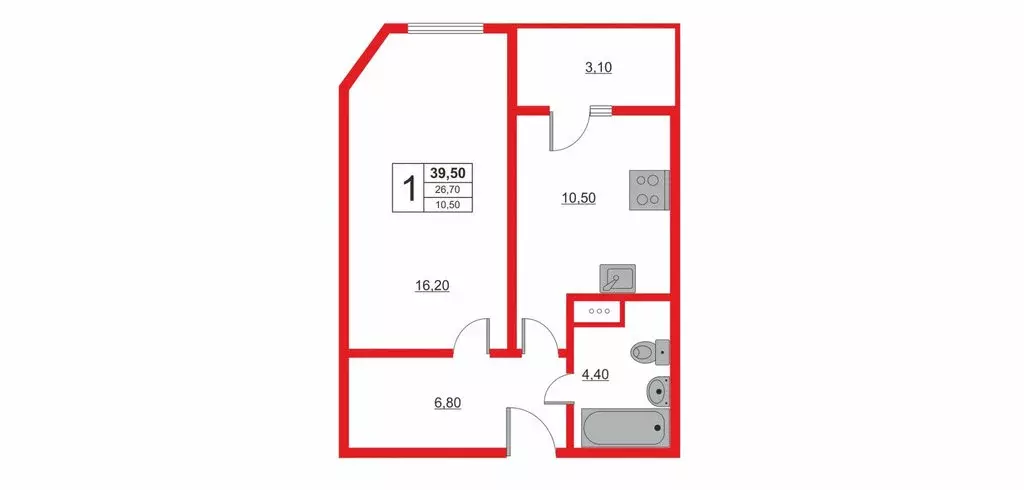 1-комнатная квартира: Краснодар, Командорская улица, 15 (39.5 м) - Фото 0