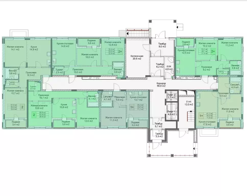 1-к кв. Нижегородская область, Нижний Новгород Кузнечиха Город жилой ... - Фото 2