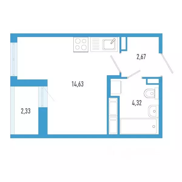 Студия Санкт-Петербург пос. Шушары,  (22.79 м) - Фото 0