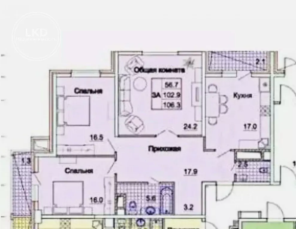 3-к кв. Краснодарский край, Краснодар Фестивальный мкр, Солнечный мкр, ... - Фото 2