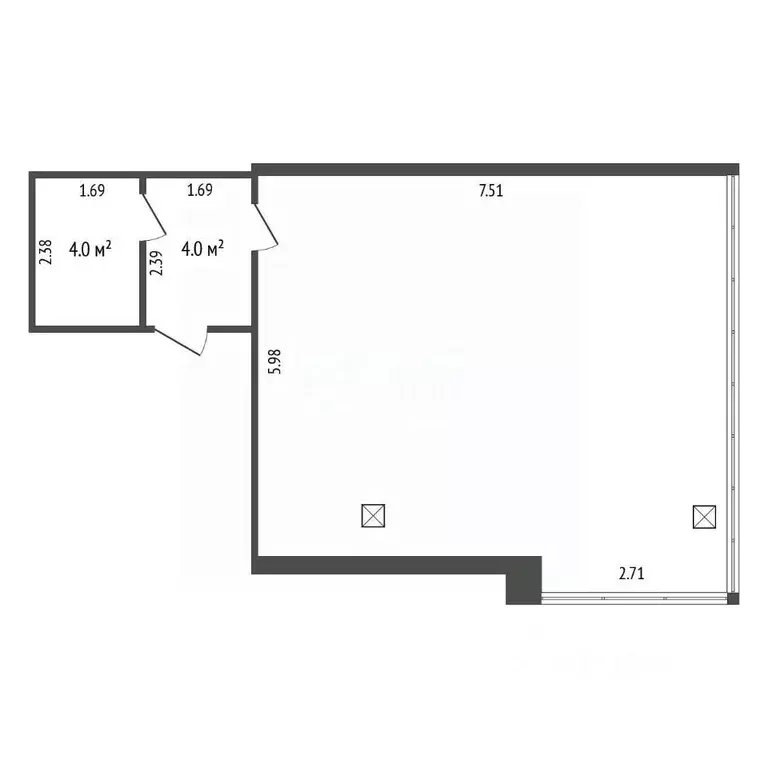 Офис в Тюменская область, Тюмень ул. Малыгина, 2 (54 м) - Фото 2